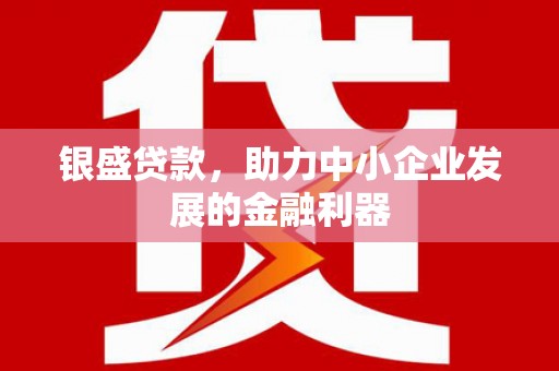 铁西银盛贷款，助力中小企业发展的金融利器