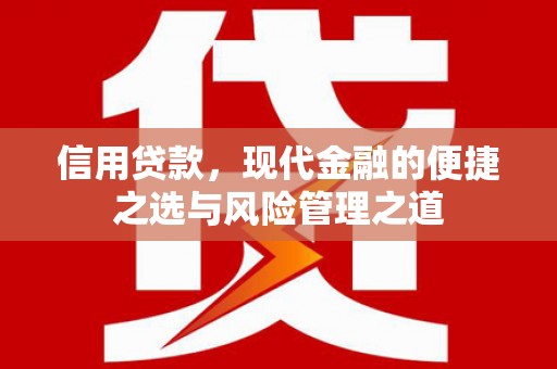 铁西信用贷款，现代金融的便捷之选与风险管理之道