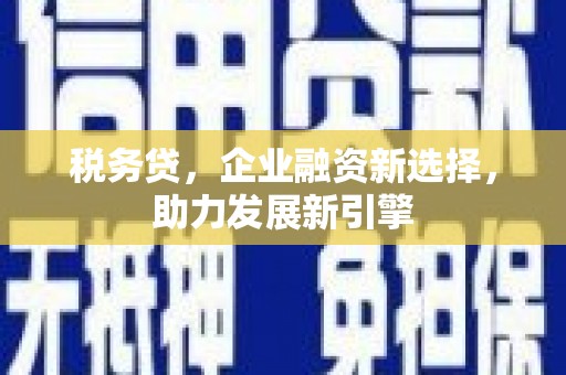 铁西税务贷，企业融资新选择，助力发展新引擎