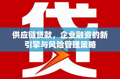 铁西供应链贷款，企业融资的新引擎与风险管理策略