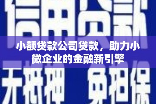 铁西小额贷款公司贷款，助力小微企业的金融新引擎