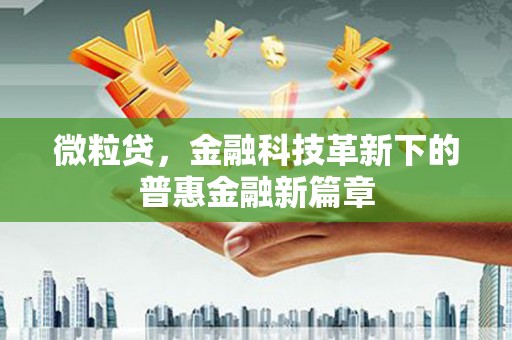 铁西微粒贷，金融科技革新下的普惠金融新篇章
