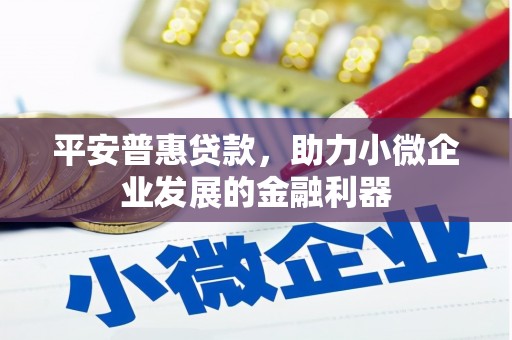 铁西平安普惠贷款，助力小微企业发展的金融利器